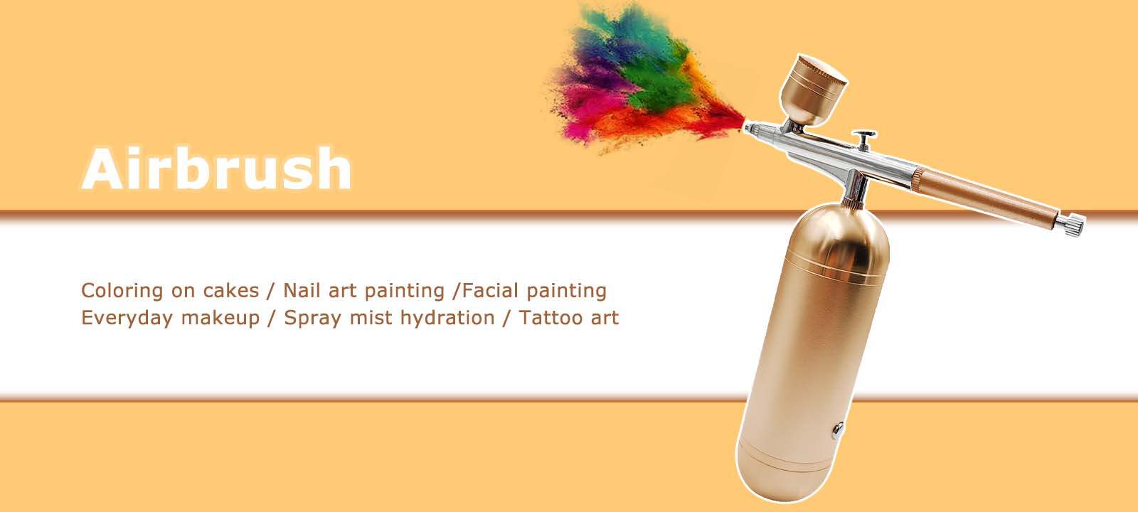 Golden Airbrush Tool_Chprety Beauty Equipment_Airbrush for Cosmetics_Beauty Salon & Personal Makeup Use_Precision Spraying & Flawless Finish