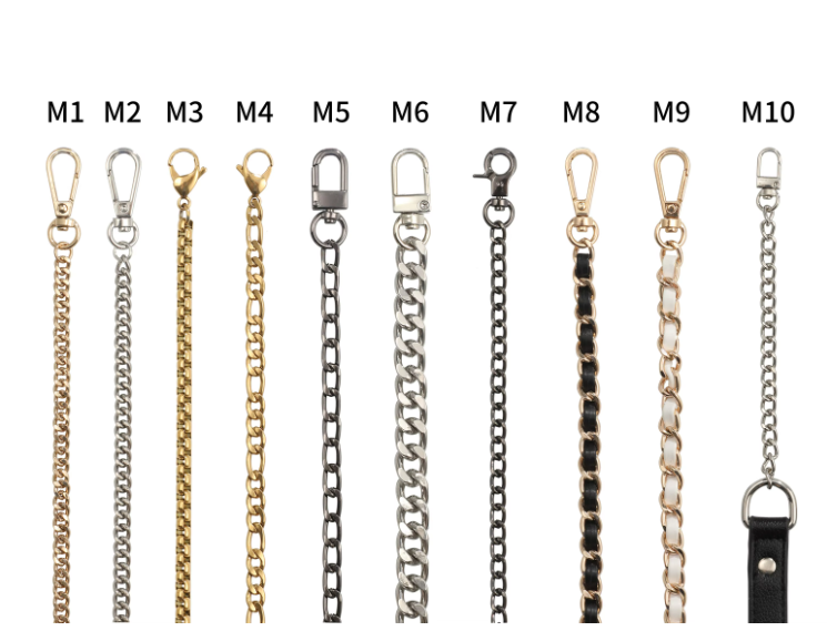 Black Gold Super Fiber Leather Chain Waist Bag Chain Metal Accessories Diagonal Shoulder Bag Mobile Phone Straps Phone Hanging