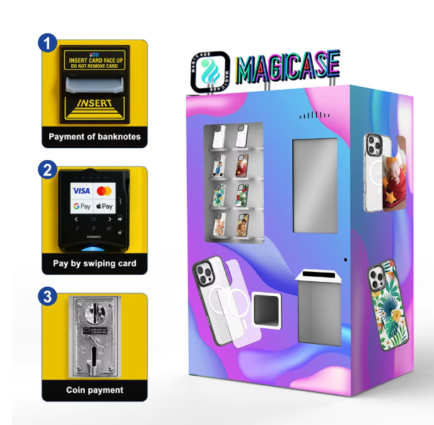 468pcs DIY Phone Case Vending Machine with 32 Inches Display Automatic Print and Custom Payment System in Large Supermarkets