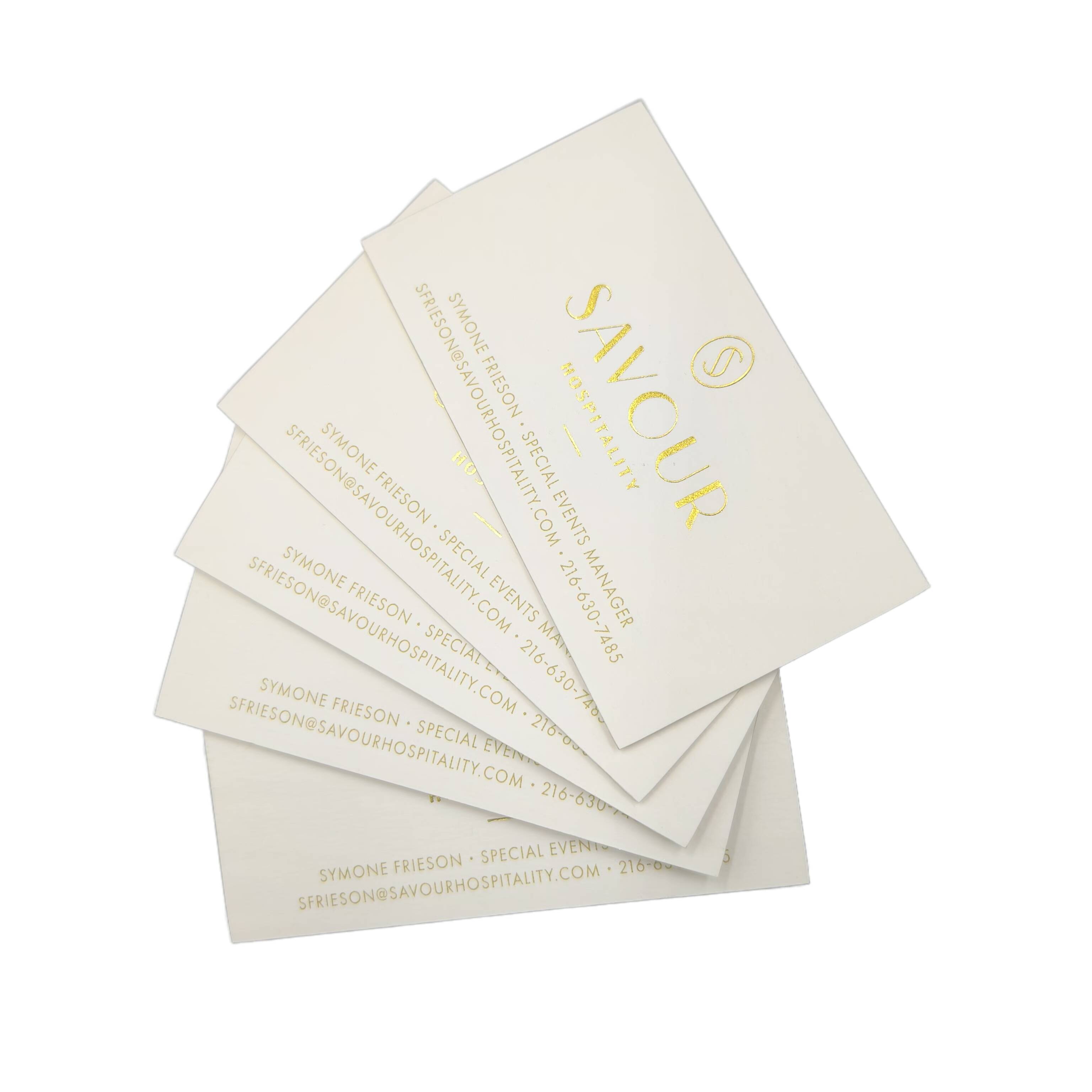 Custom printing embossed business cards with logo for small business