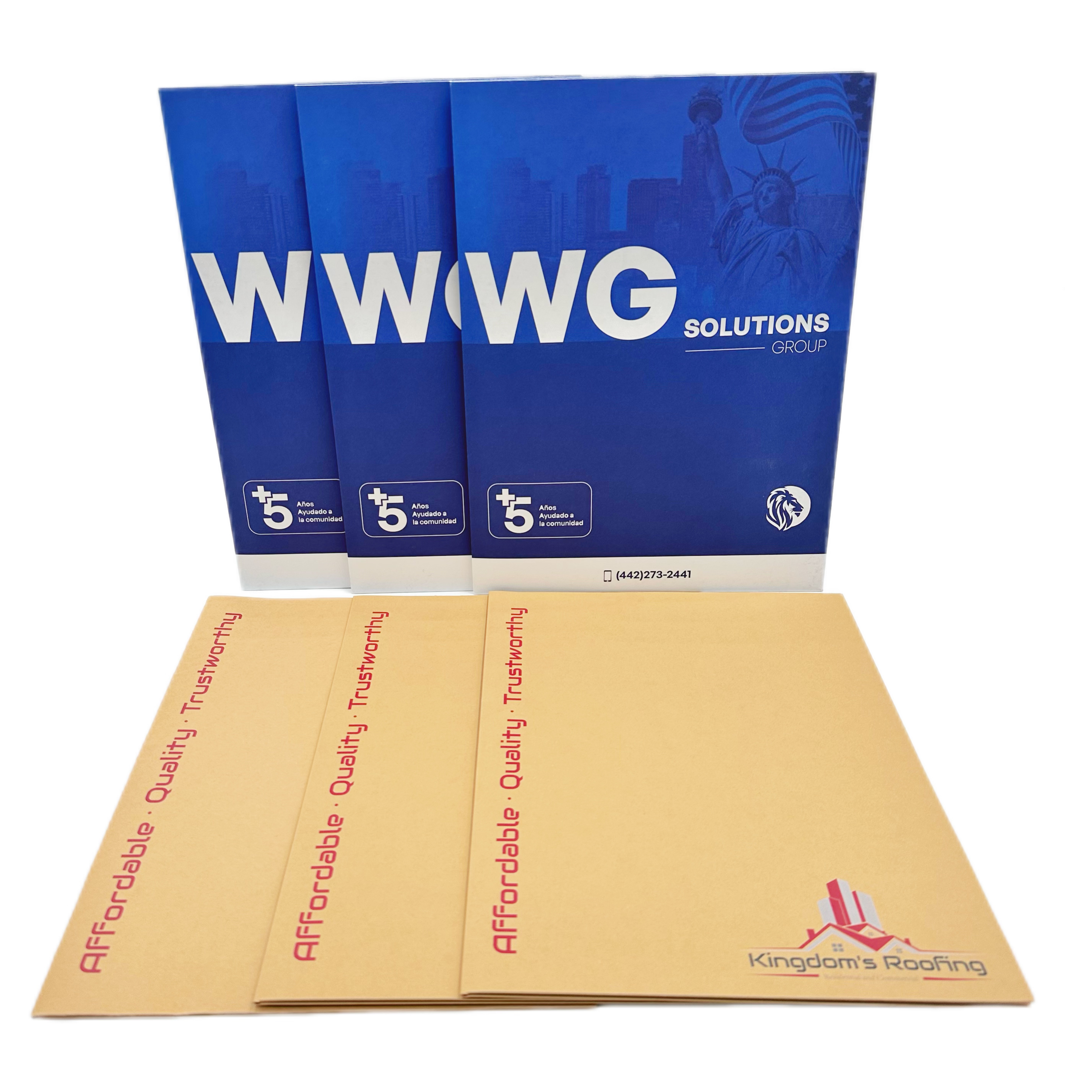 White and Brown Kraft Paper Presentation Folder