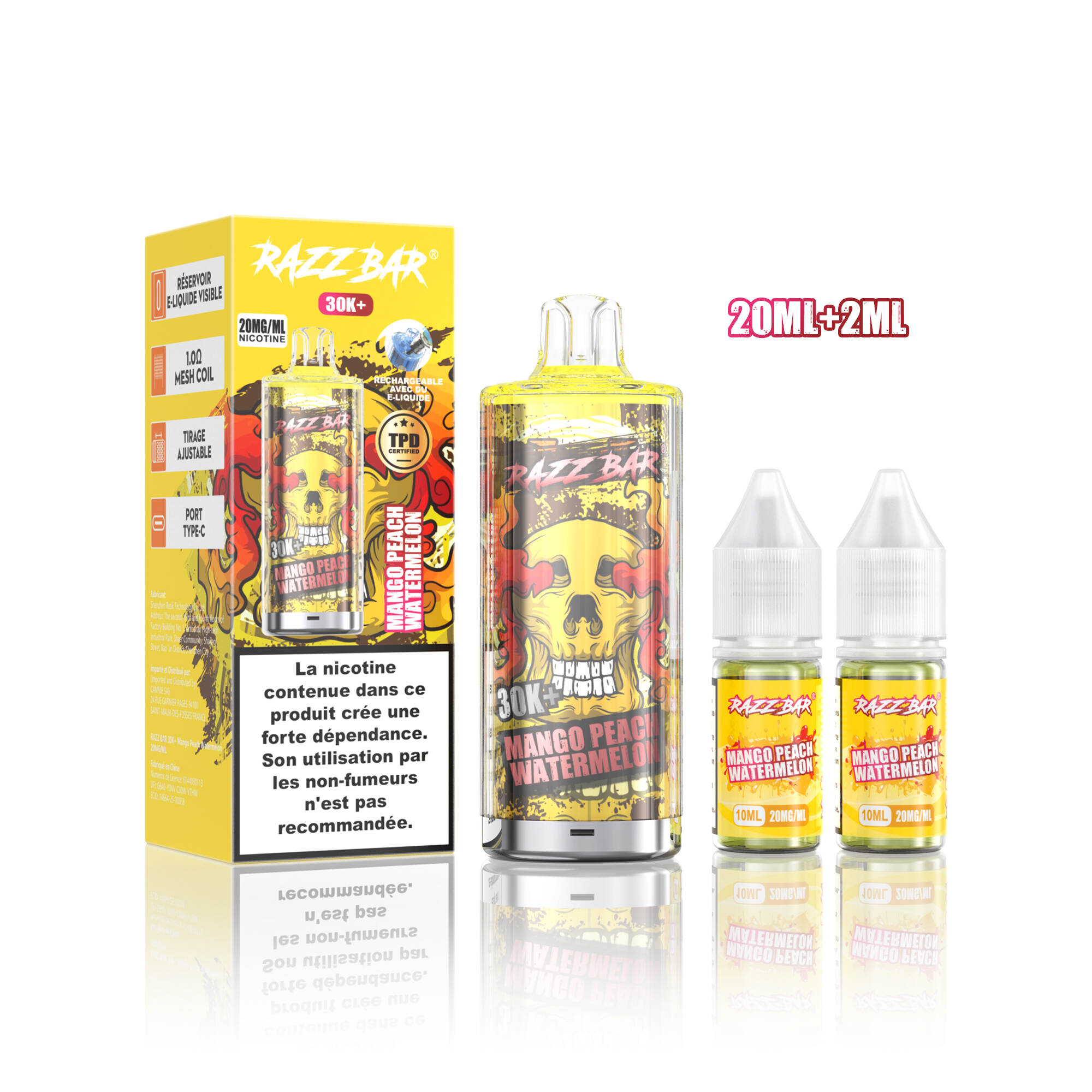 Disposable Vape – Razz Bar 30K+ Puffs ×4 for Extended Use