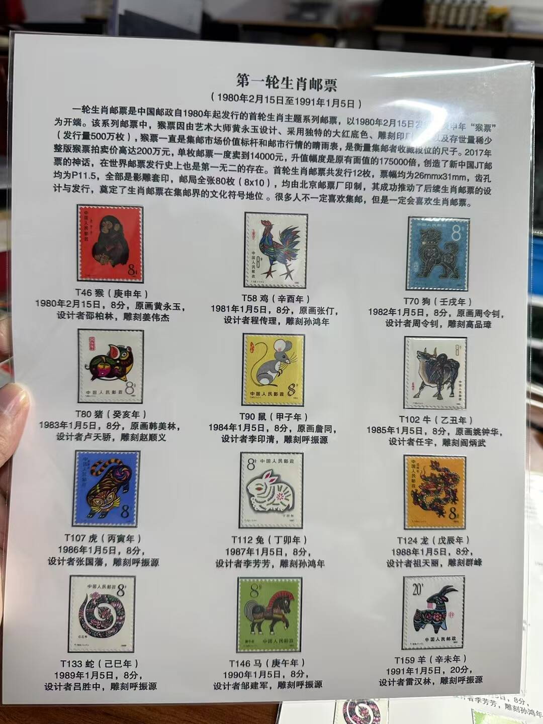 The first round of zodiac stamps full sheet collector's graded set - a precious collection for long-term preservation
