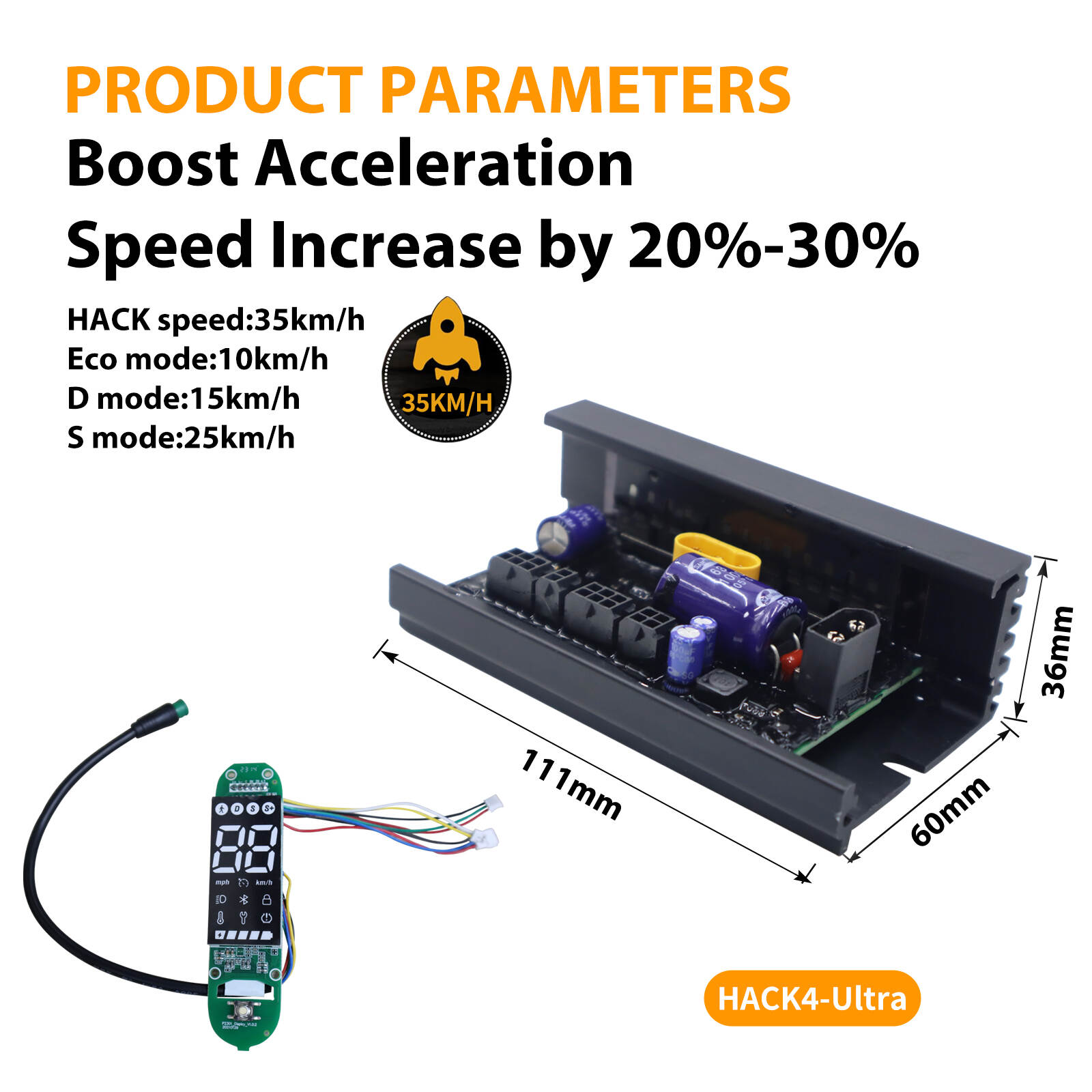 Monorim Hack4ultra-controller ingesteld op 35 km/u lossen voor xiaomi4 ultra