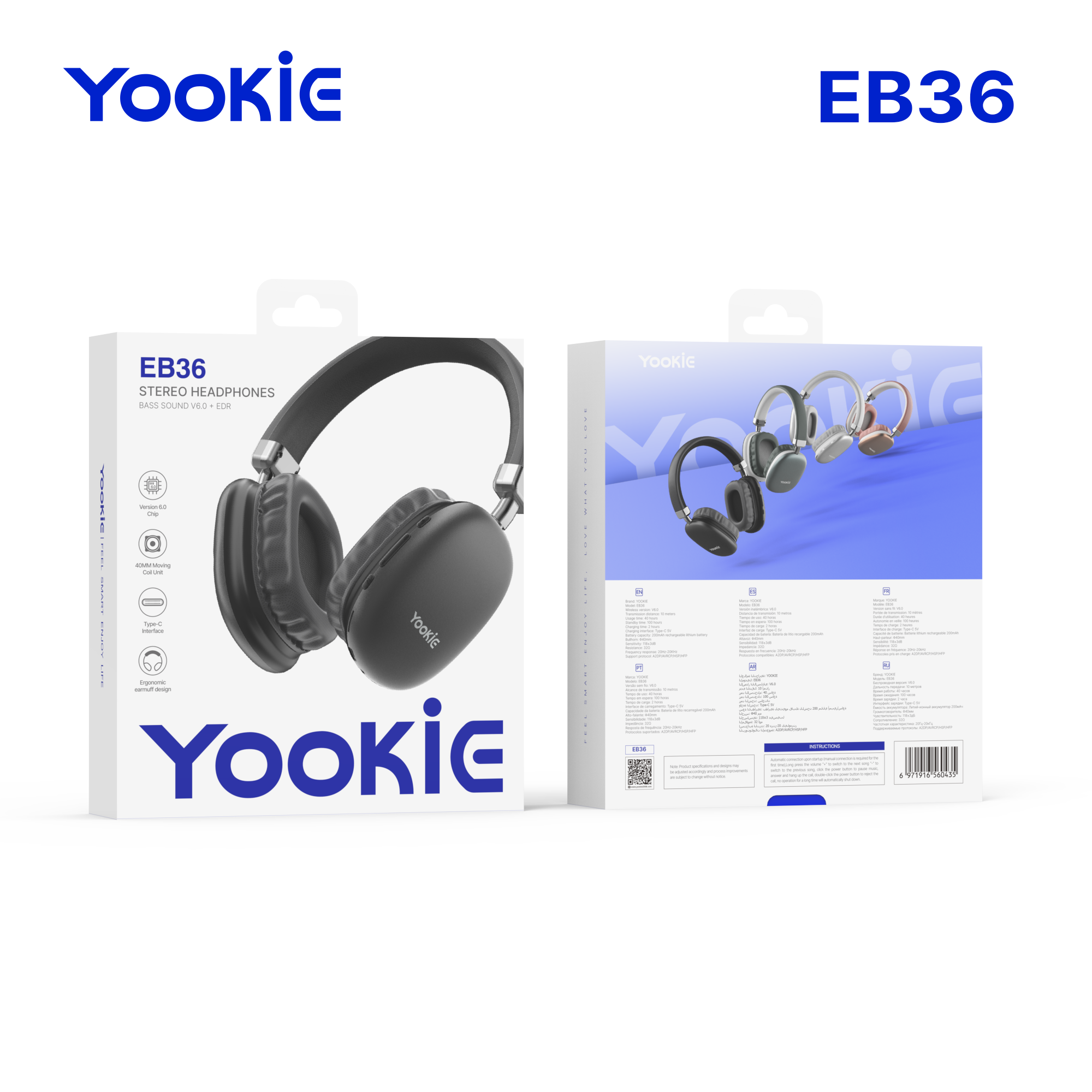 YooKiE EB36 Gradient Bluetooth Headphones