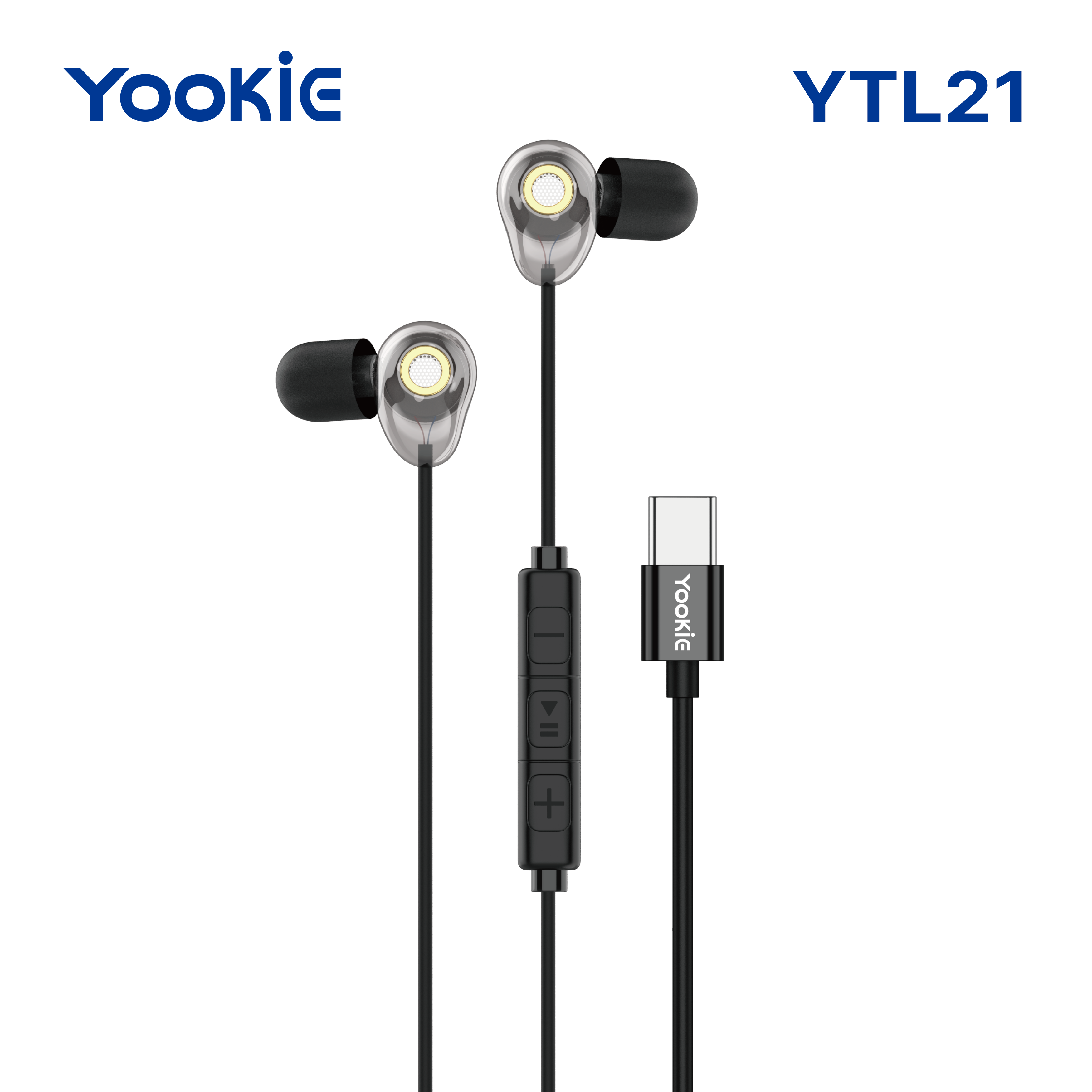 YOOKIE YTL21 Type-C Semi-In-ear Wired Earbuds
