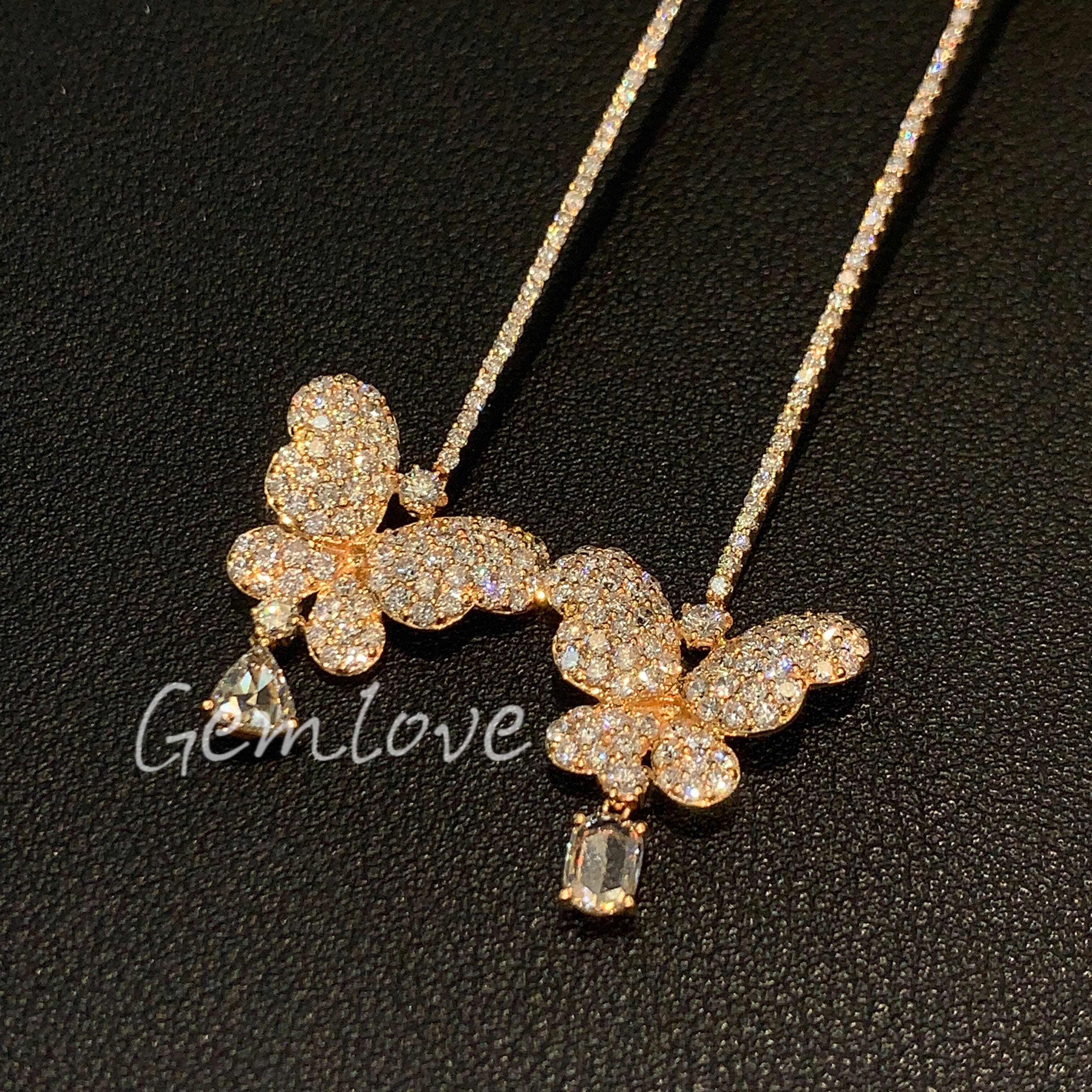 18K full-paved natural diamond butterfly earrings