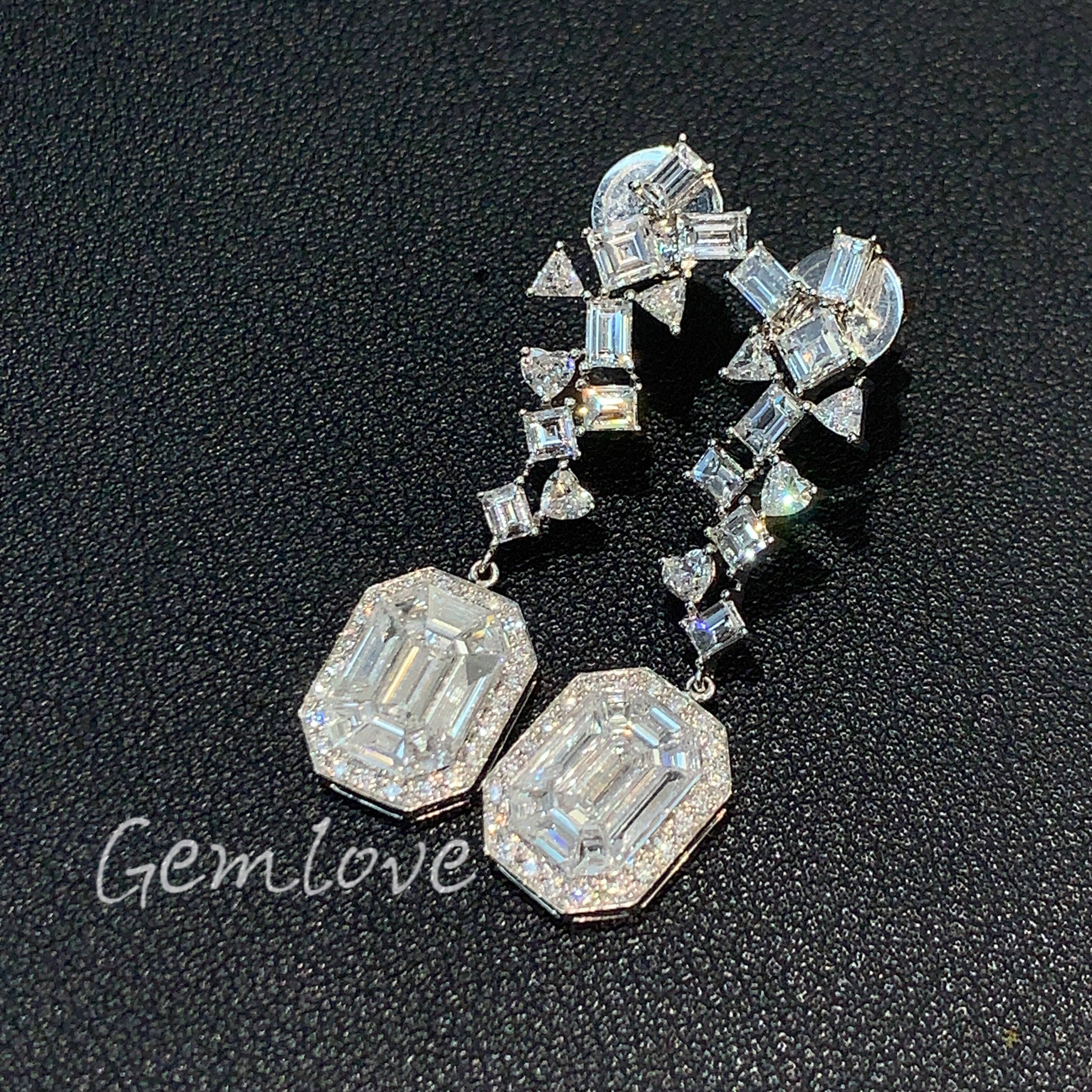 18k full-set natural diamond earrings