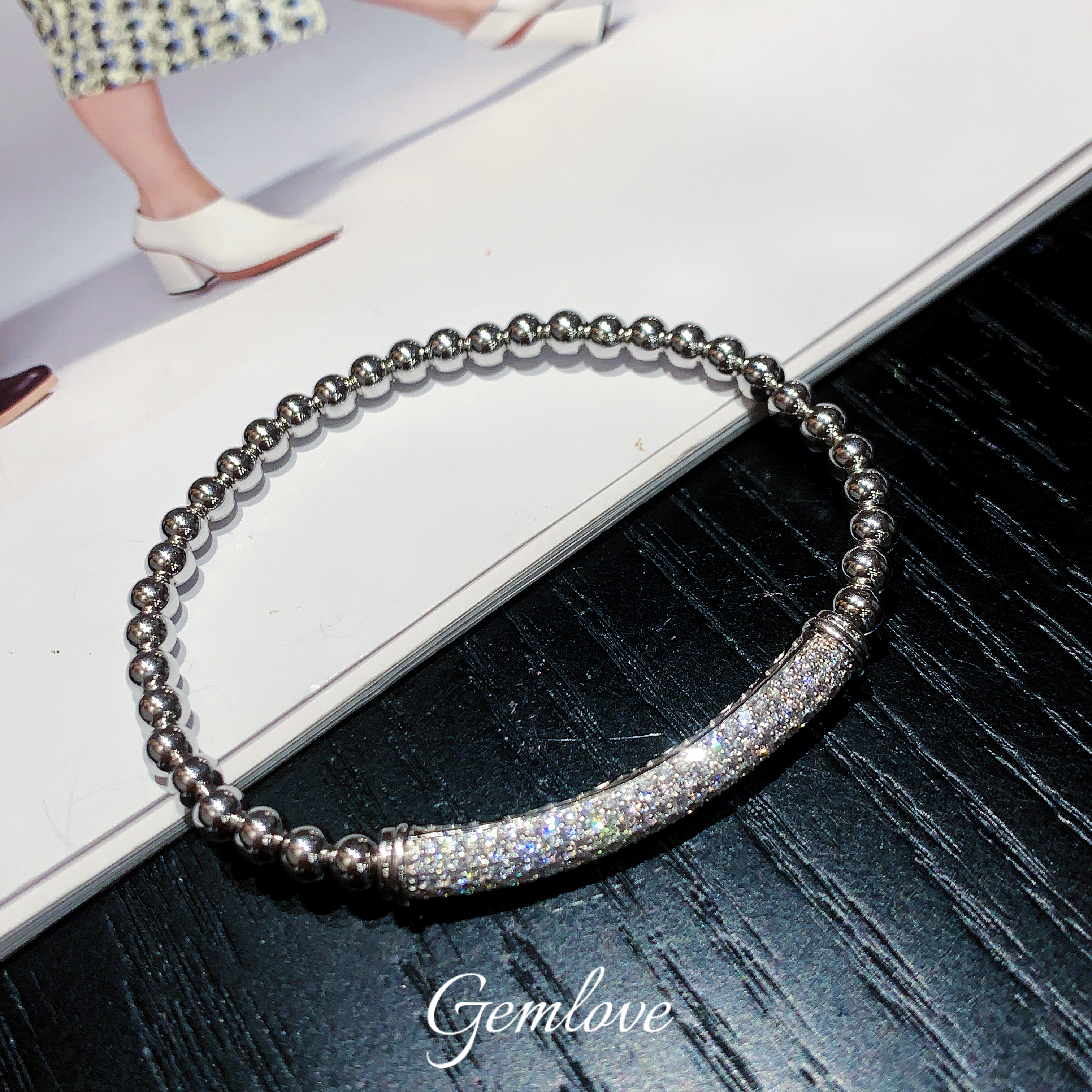 18k white gold laboratory-grown diamond bracelet