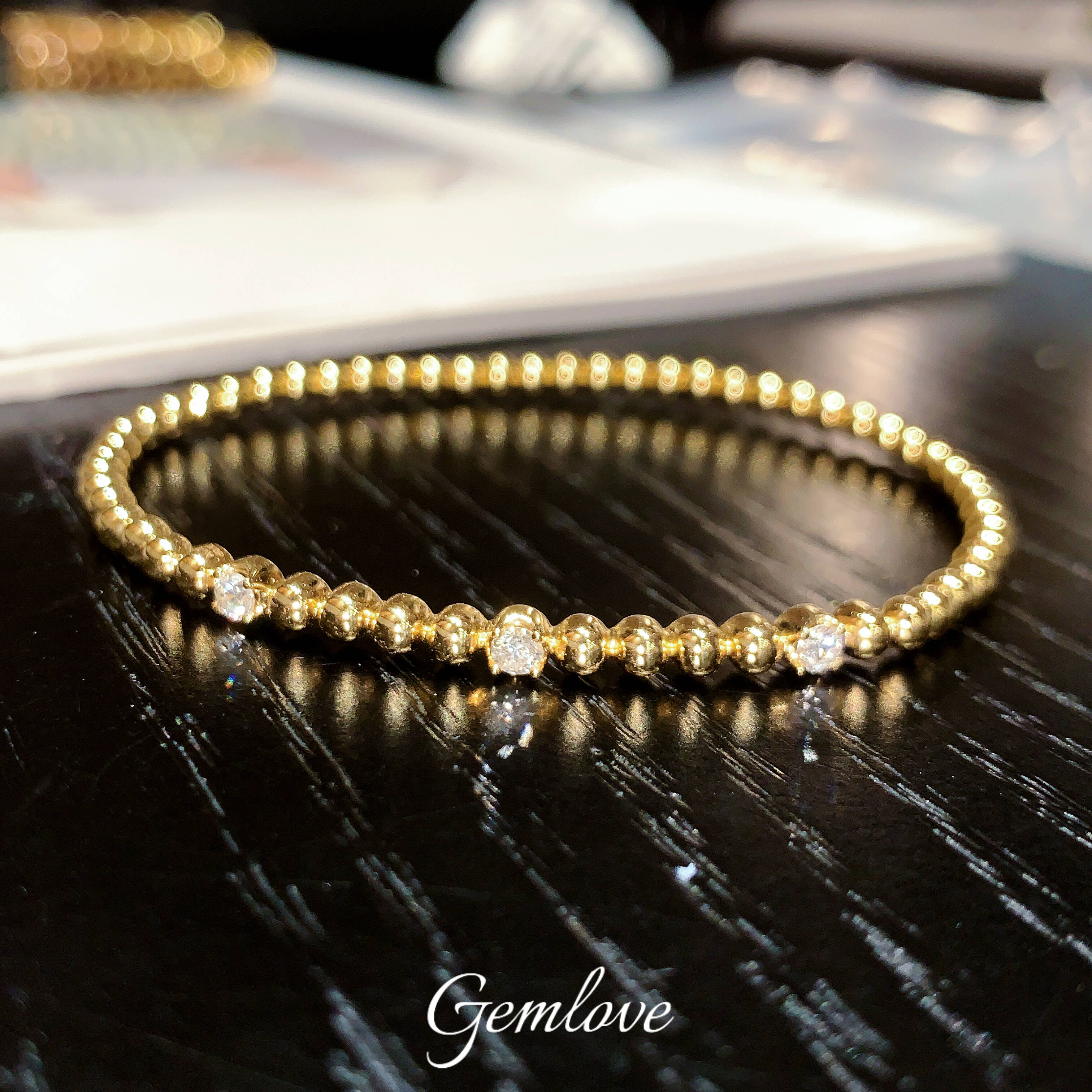 18k gold laboratory-grown diamond bracelet