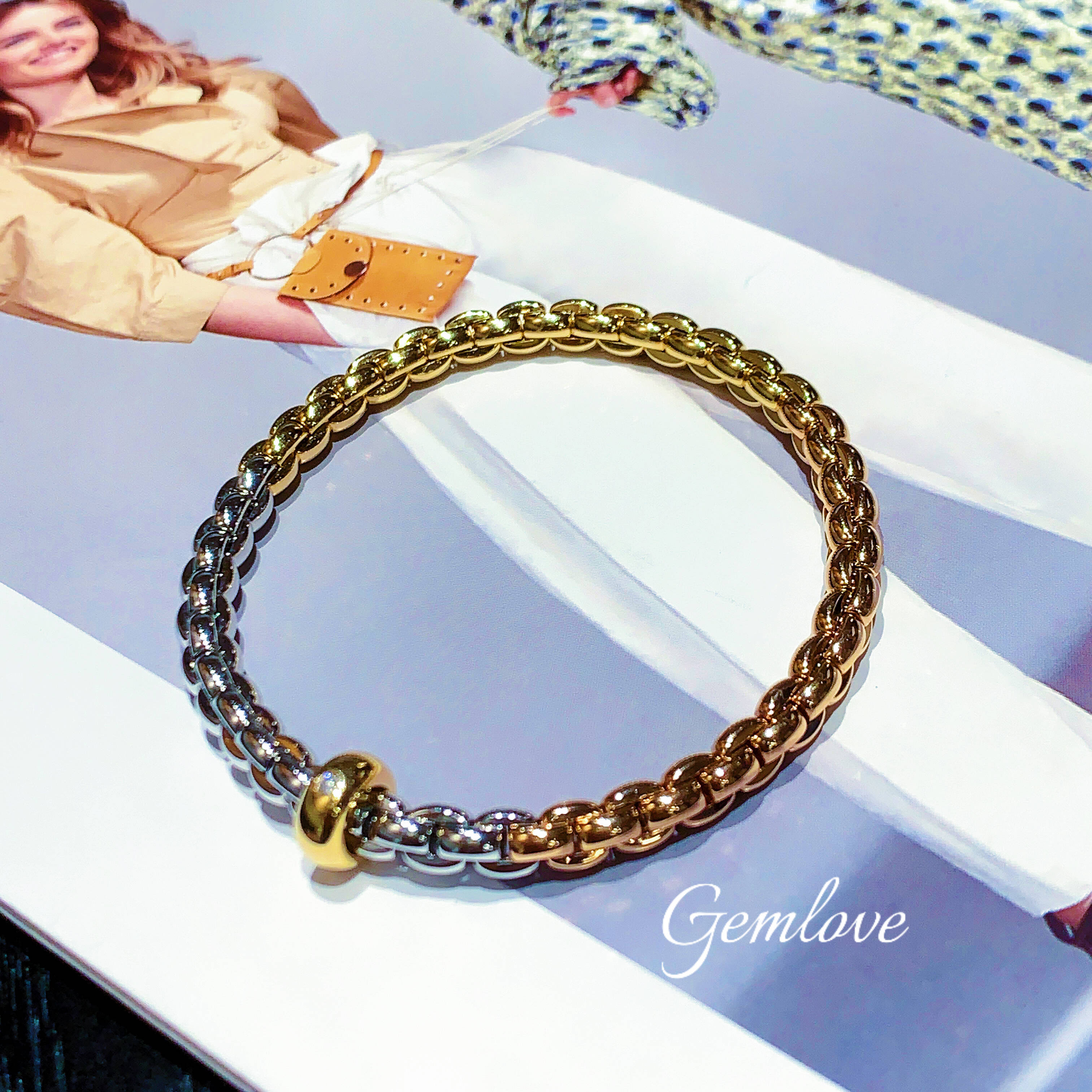 18k Gold Tri-Color laboratory-grown diamond Bracelet