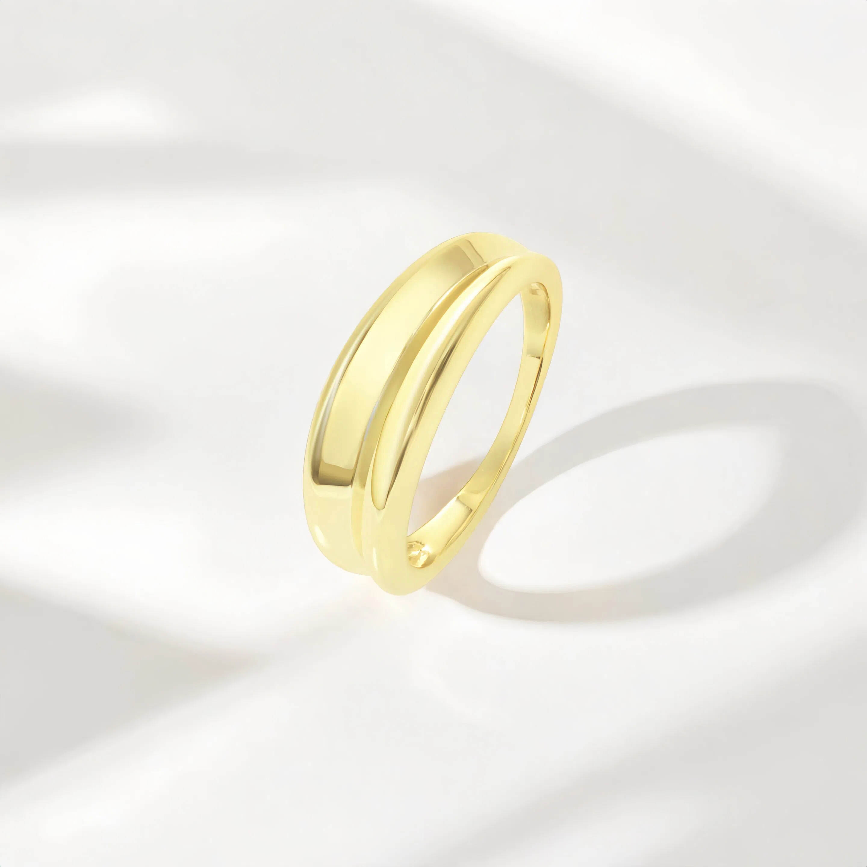 light gold ring; olished band ring; minimalist jewelry; unisex gold ring