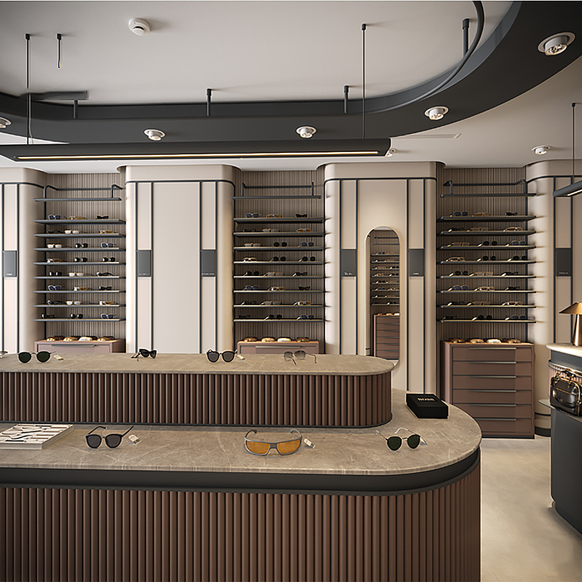 Retail Optical Store Glass Showcase