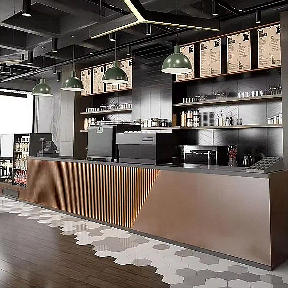 Customized Wooden  Cafe Shop Furniture