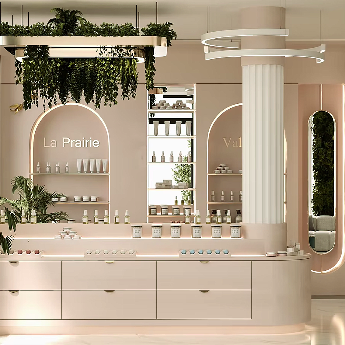 Counter for Beauty Wooden Shelf