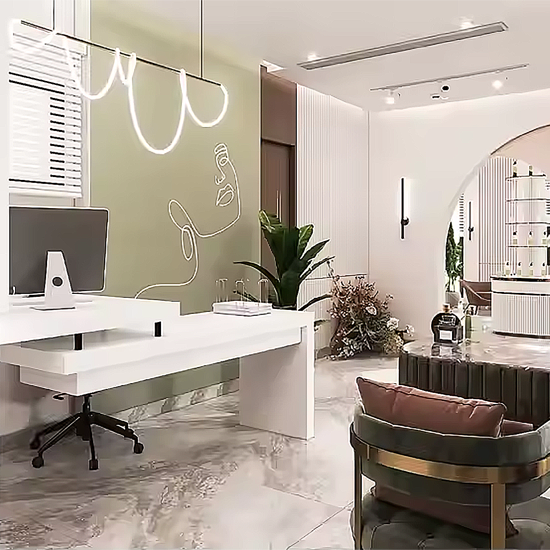 Customized Luxury Hair Salon Furniture