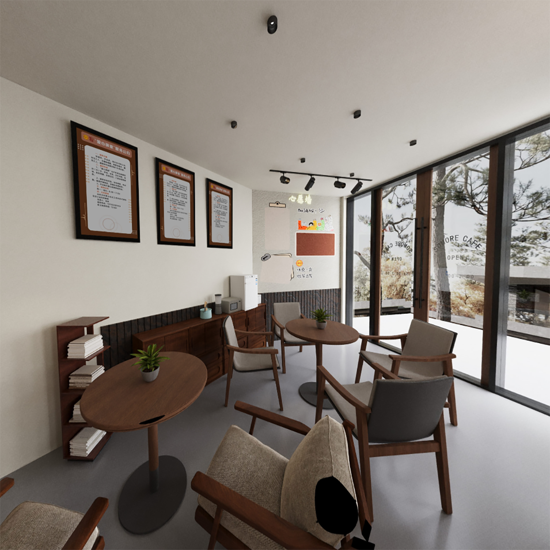 coffee shop cabinet；coffee kiosk；cafe decoration；coffee shop equipment