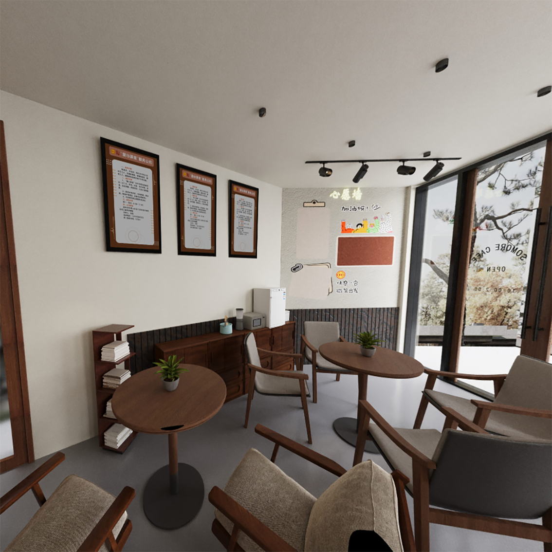 coffee shop cabinet；coffee kiosk；cafe decoration；coffee shop equipment