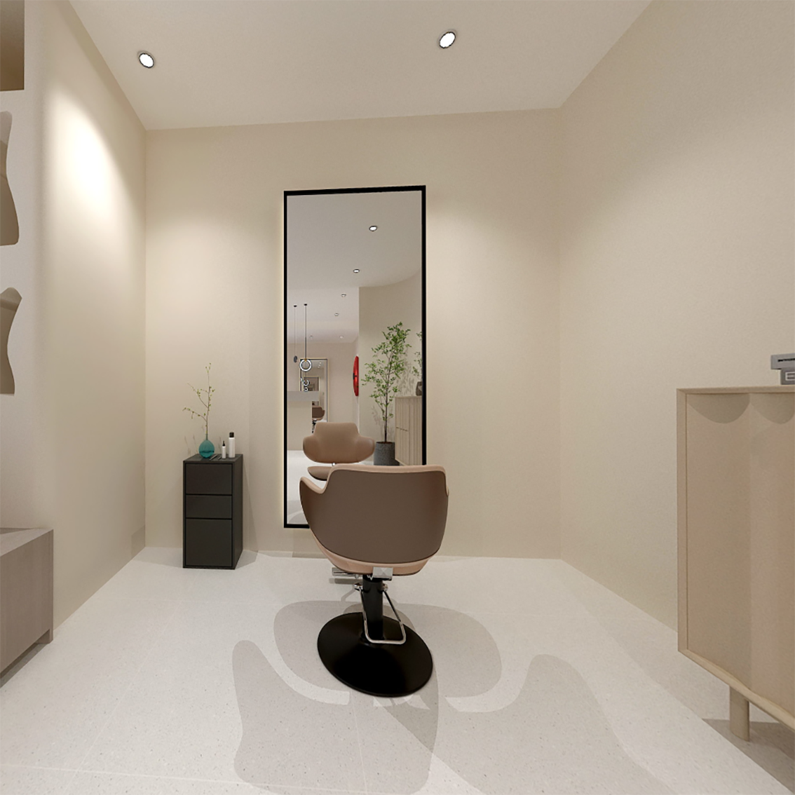 Customized Luxury Hair Salon 3D Design Modern Barber Shop Station Mirror Barbershop Furniture