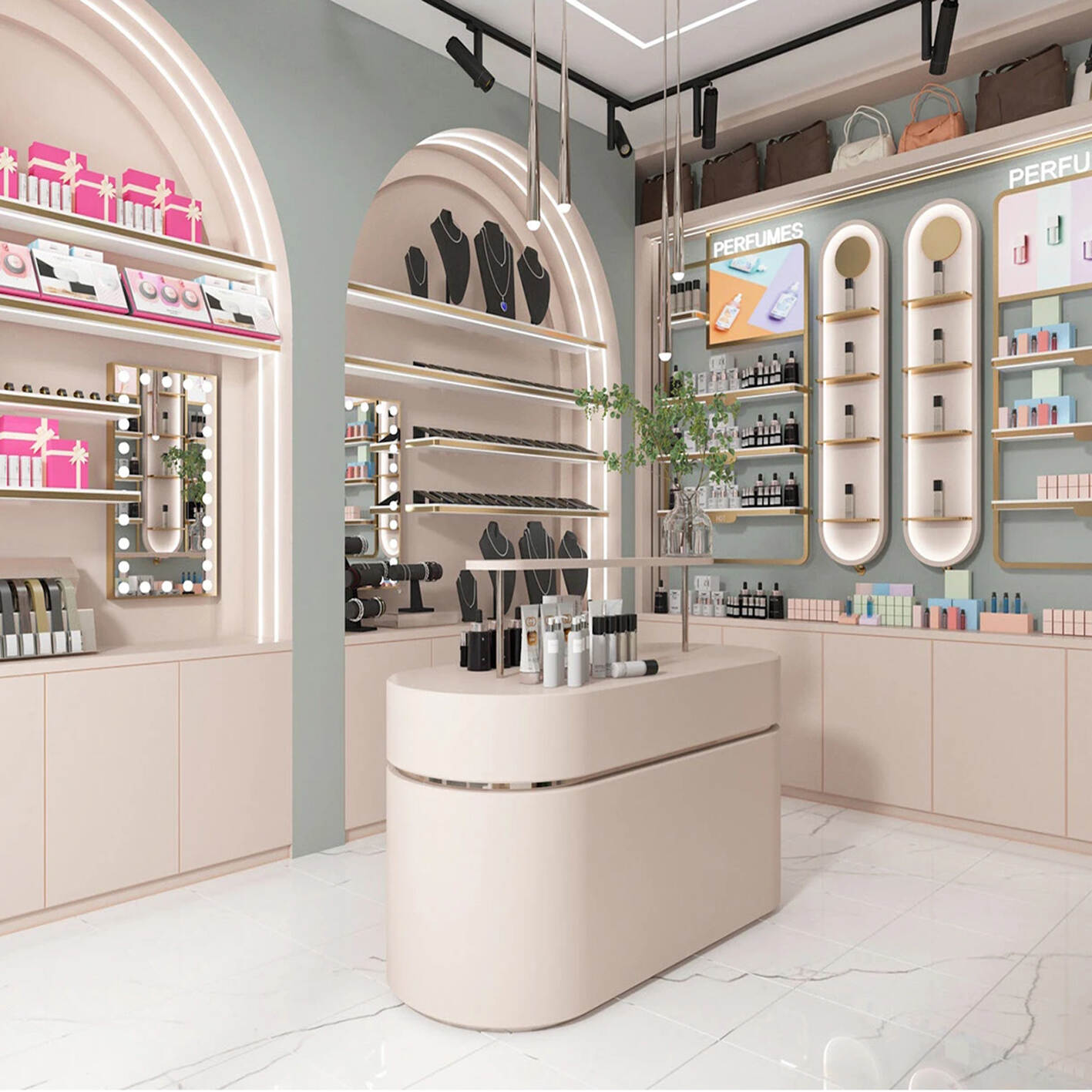 Custom Retail Skincare Shop Interior Store Design