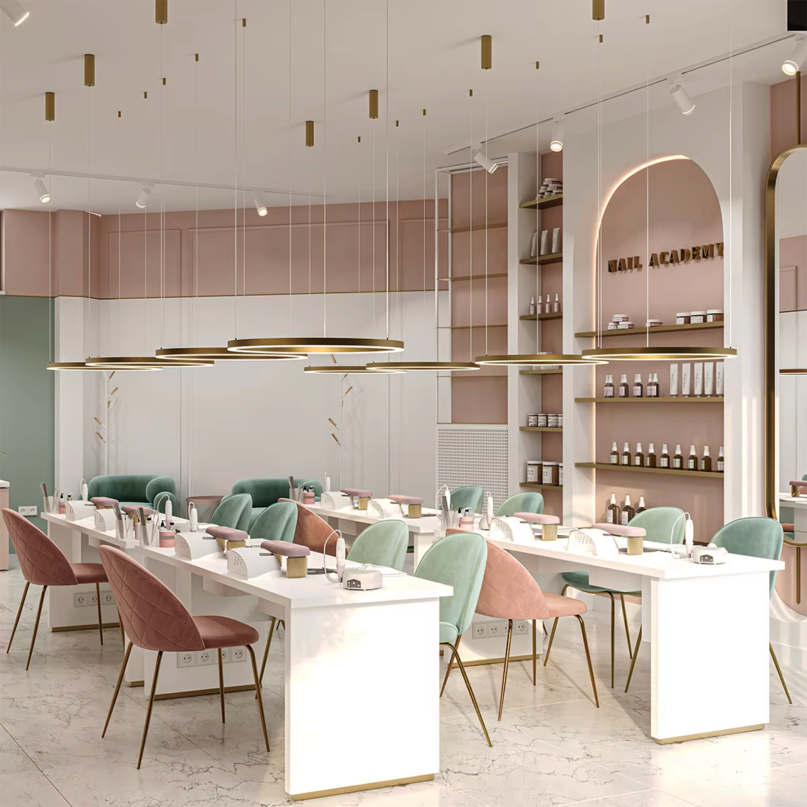 Beauty Salon Interior Design Nail Salon Decoration Ideas Customized Beauty Shop Furniture Manicure and Pedicure