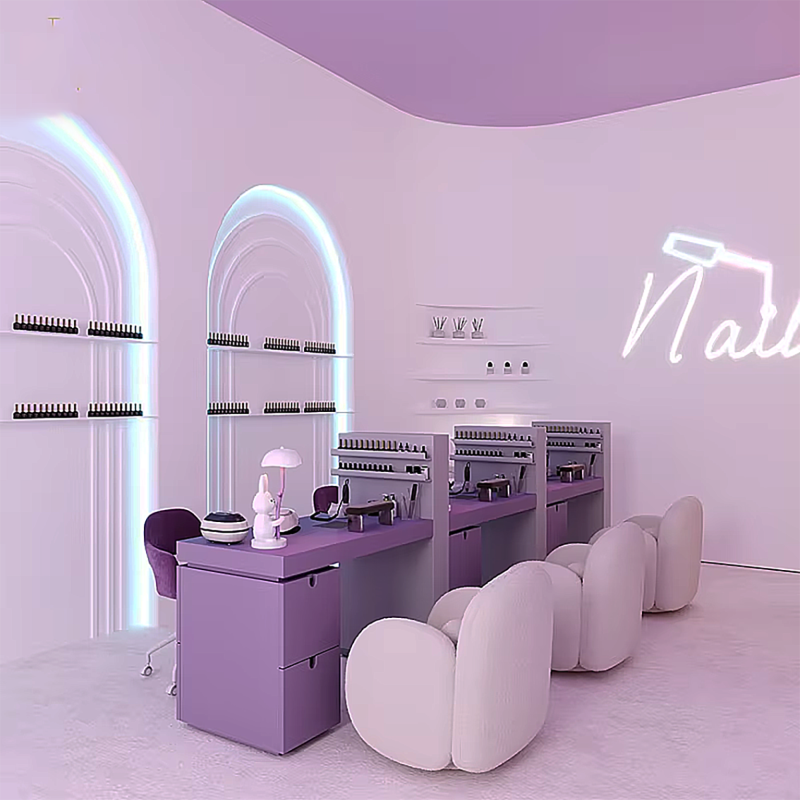 Beauty Salon Interior Design Nail Salon Decoration Ideas Customized Beauty Shop Furniture Manicure and Pedicure