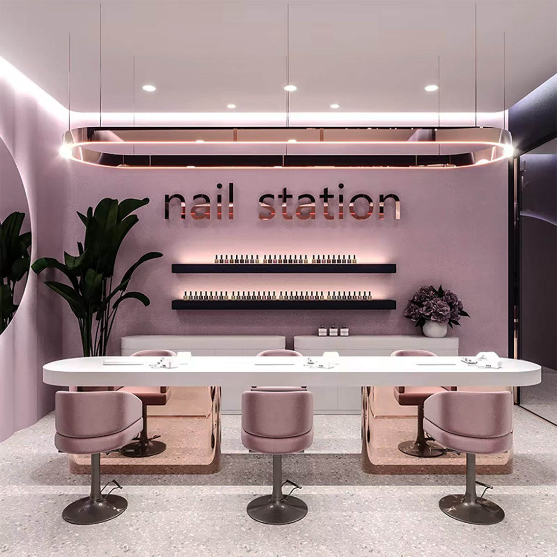 Beauty Salon Interior Design Nail Salon Decoration Ideas Customized Beauty Shop Furniture Manicure and Pedicure