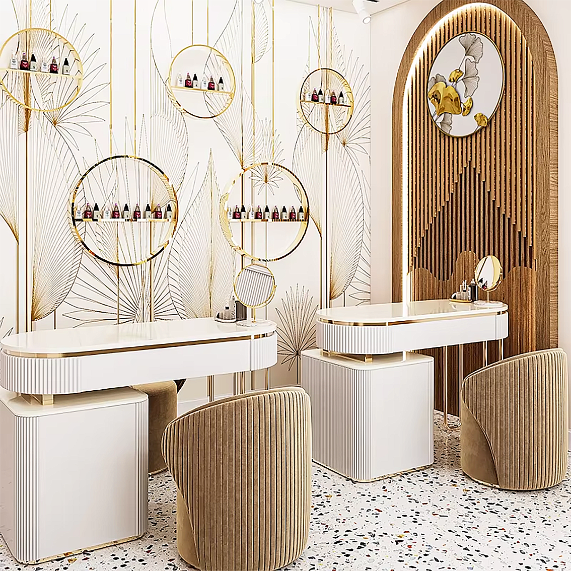 Beauty Salon Interior Design Nail Salon Decoration Ideas Customized Beauty Shop Furniture Manicure and Pedicure