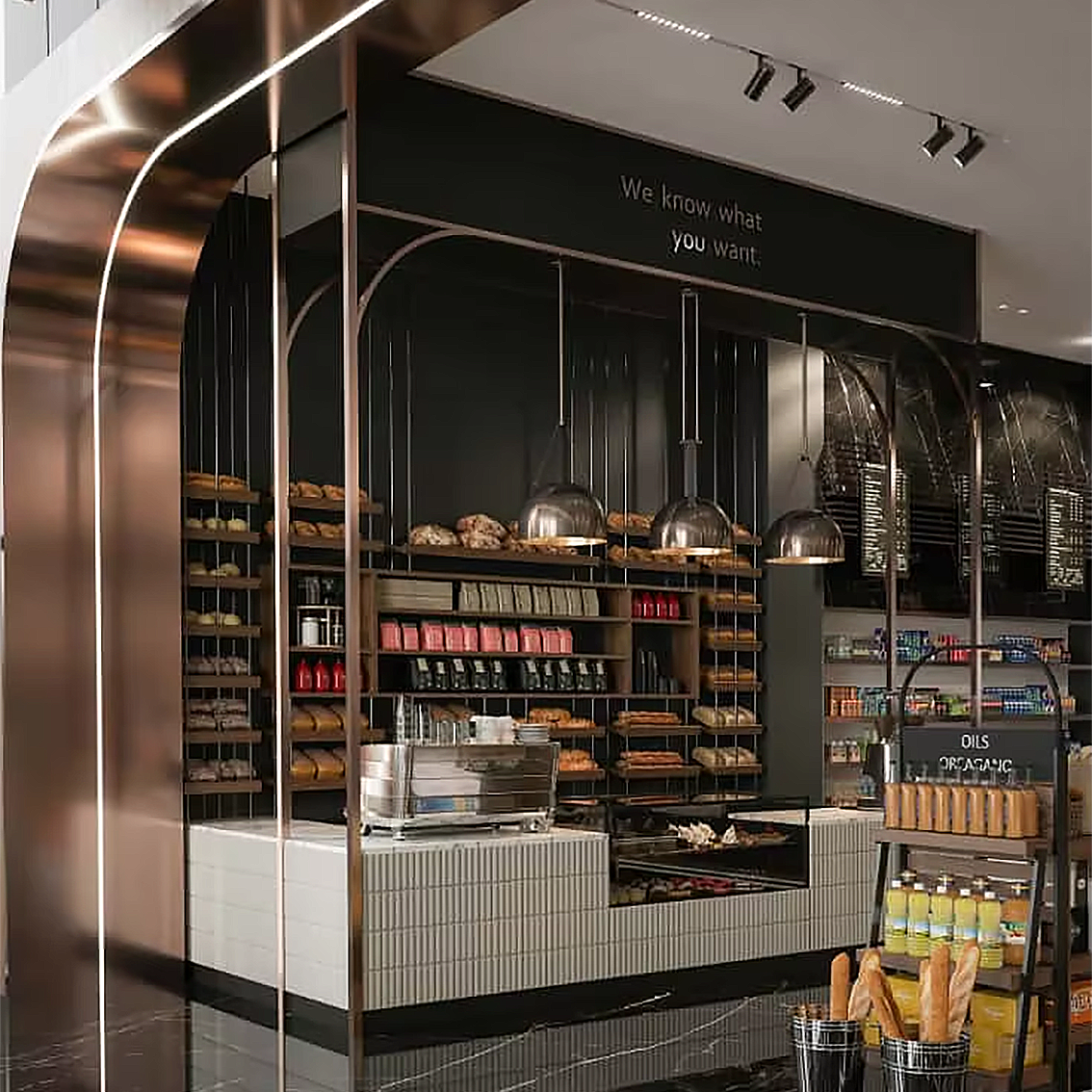 Light Luxury French Style Bakery Shop Interior Decor Glass Display Cabinet Wall Shelf Whole Shop Display Fixtures