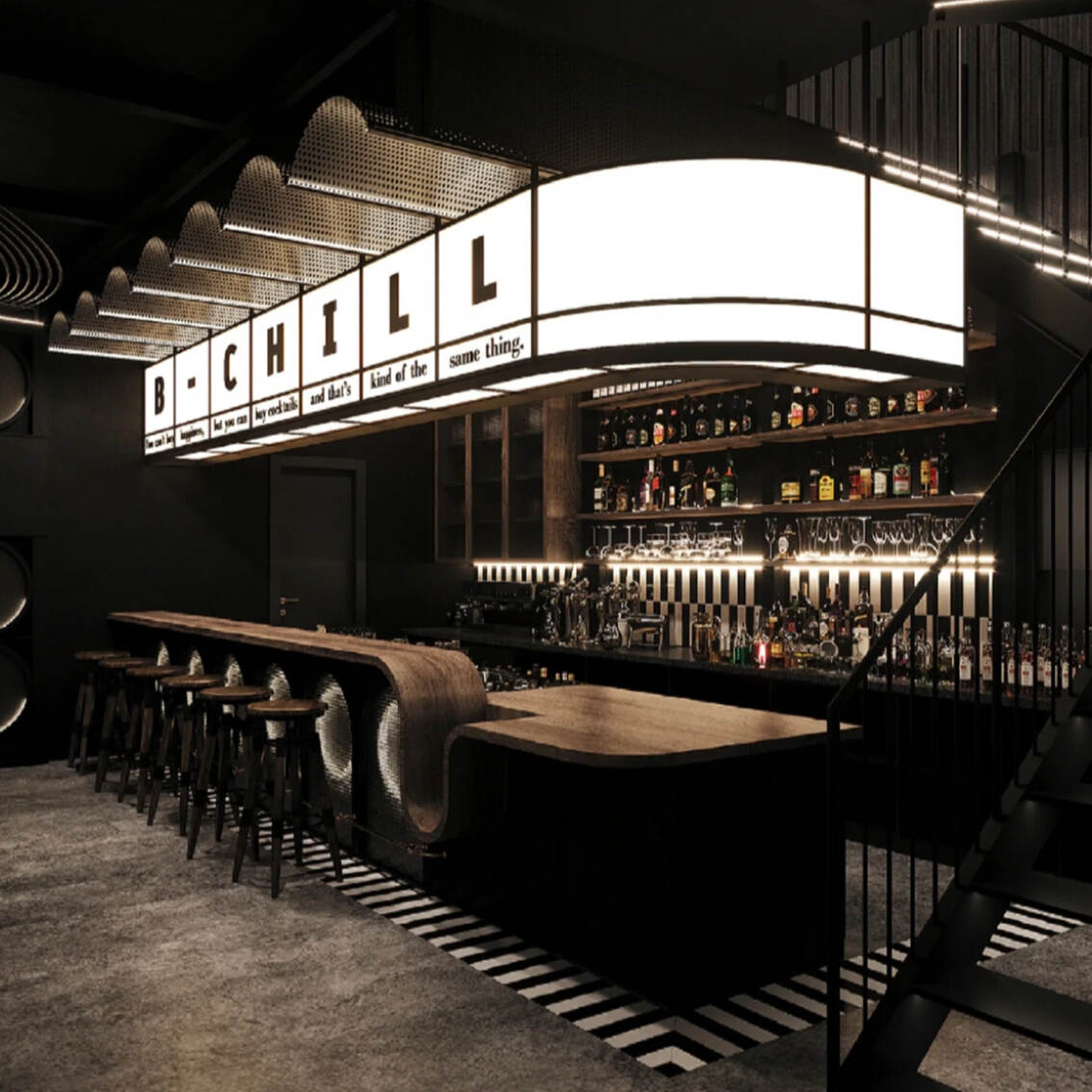 Modern Luxurious Interior Decoration Lounge Bar with Marble Night Club Design With Led Light  Pub bar