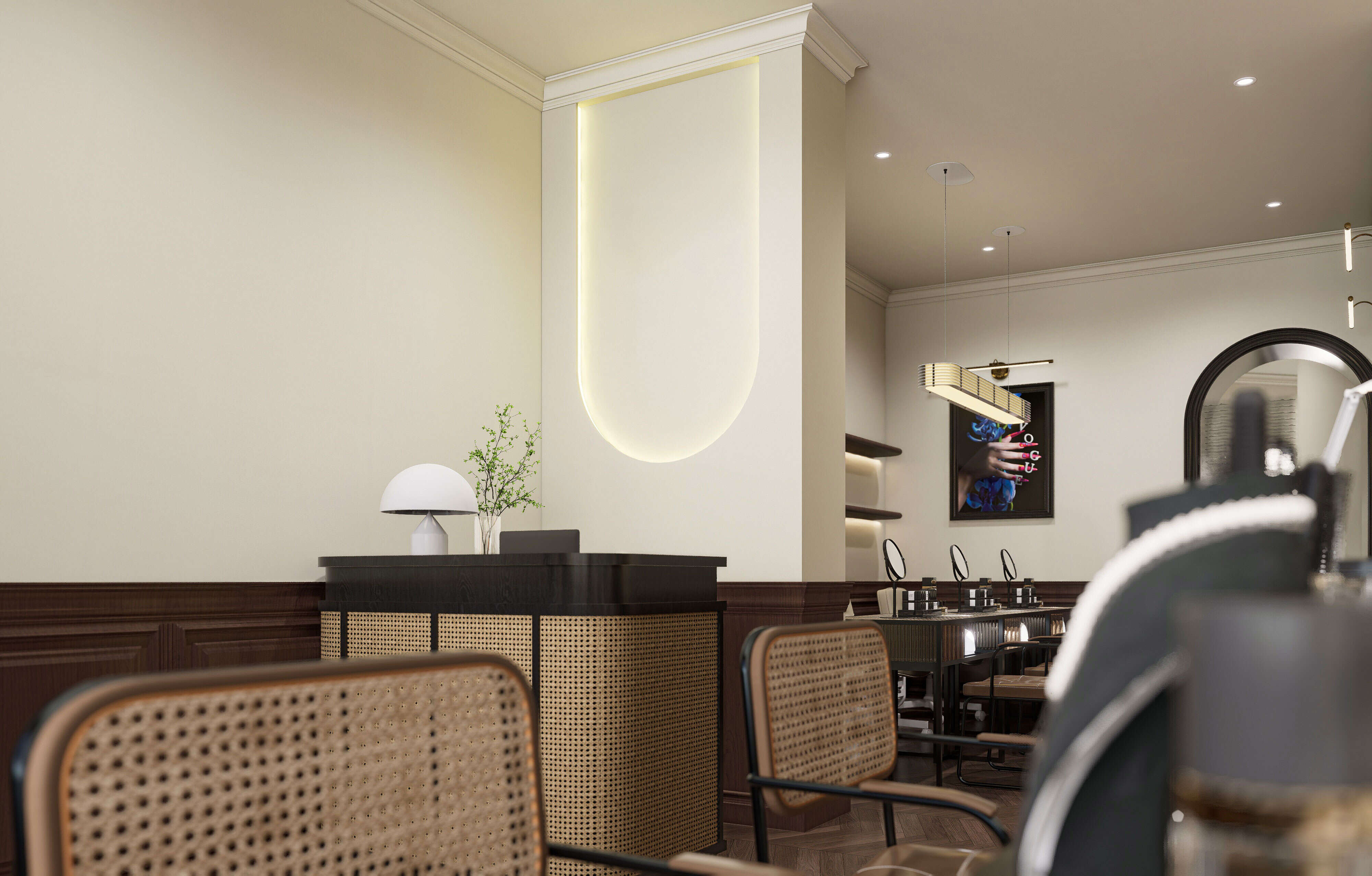 Beauty Salon;Nail Salon;Customized;Interior Decoration