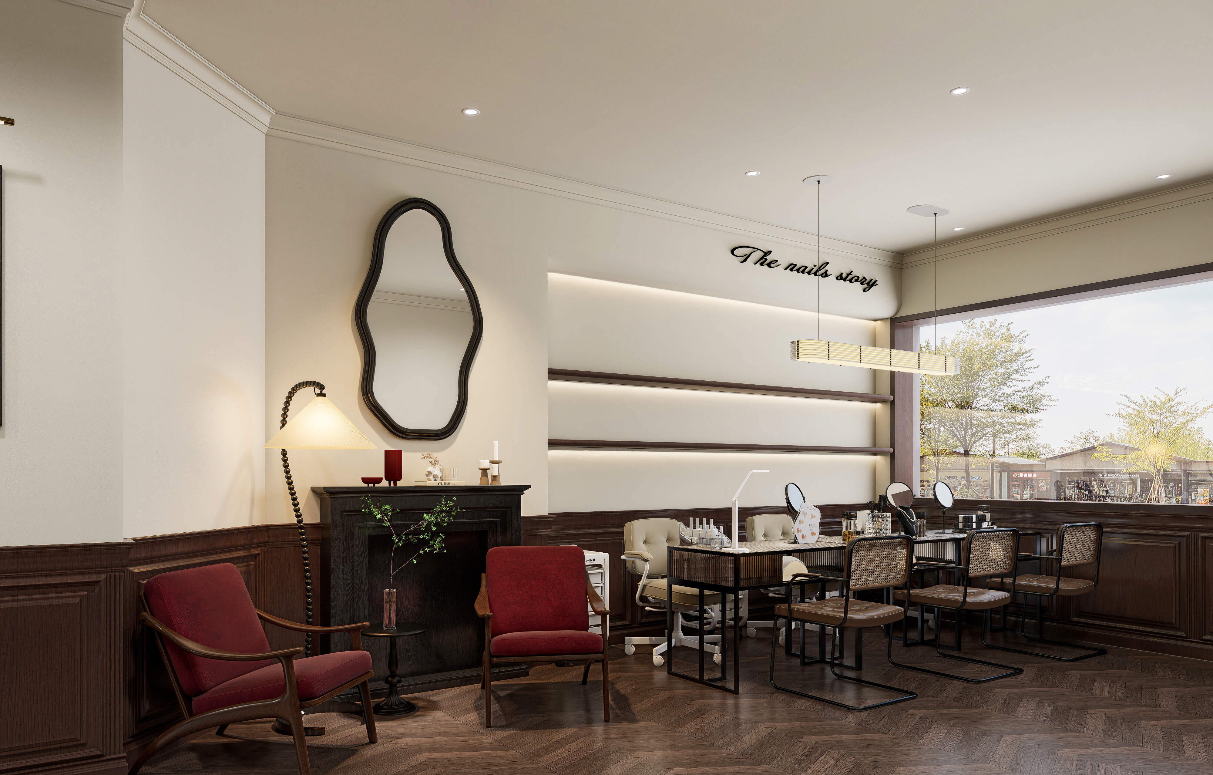 Beauty Salon;Nail Salon;Customized;Interior Decoration