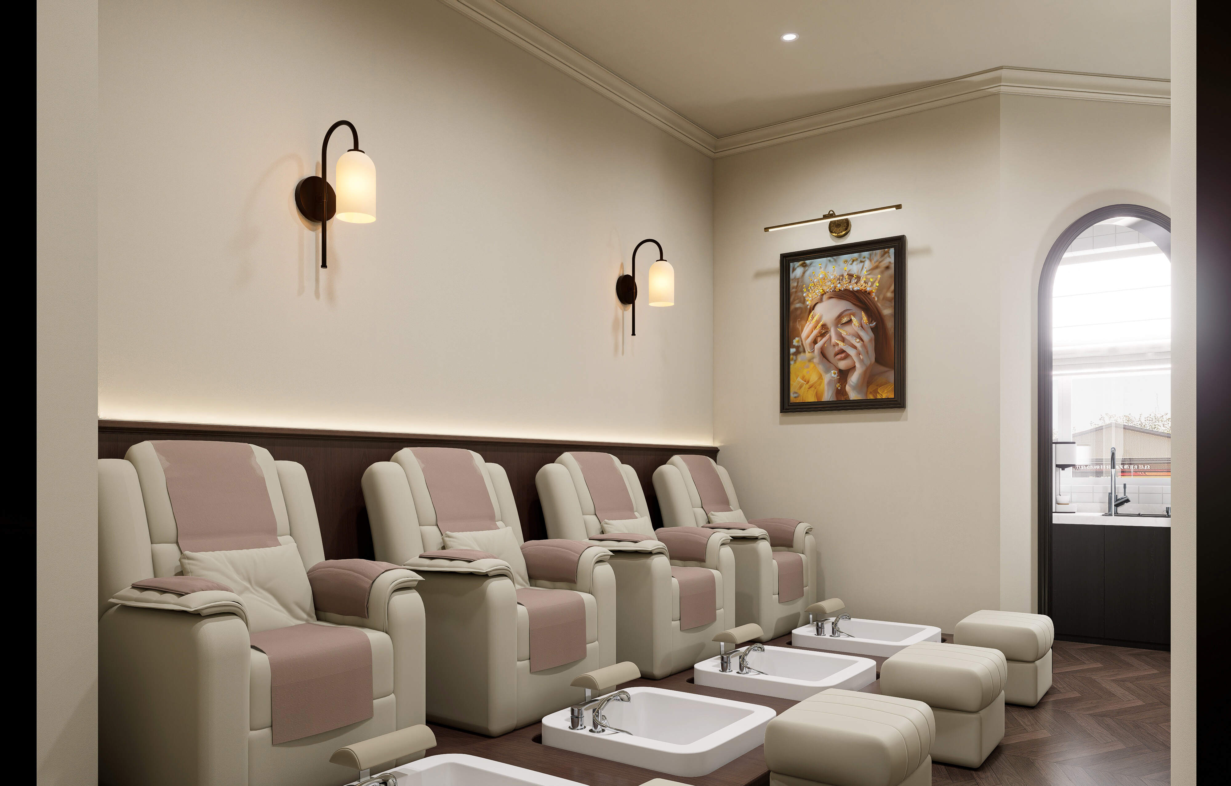 Beauty Salon;Nail Salon;Customized;Interior Decoration