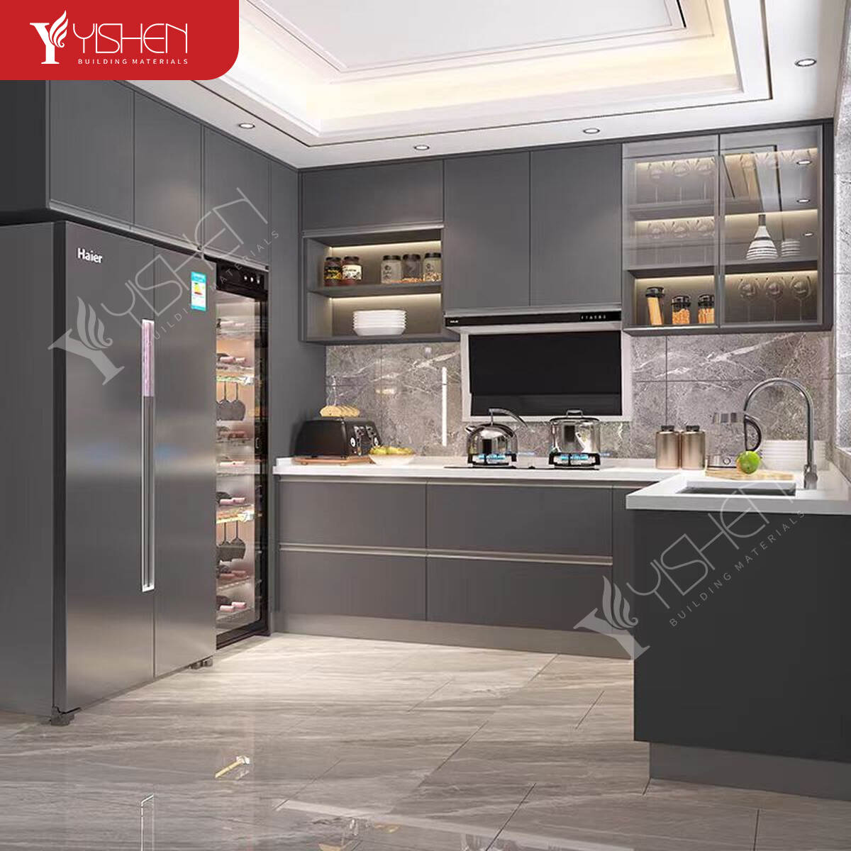 Luxury Modular Kitchen Pantry Cupboard Wooden Kitchen Cabinet