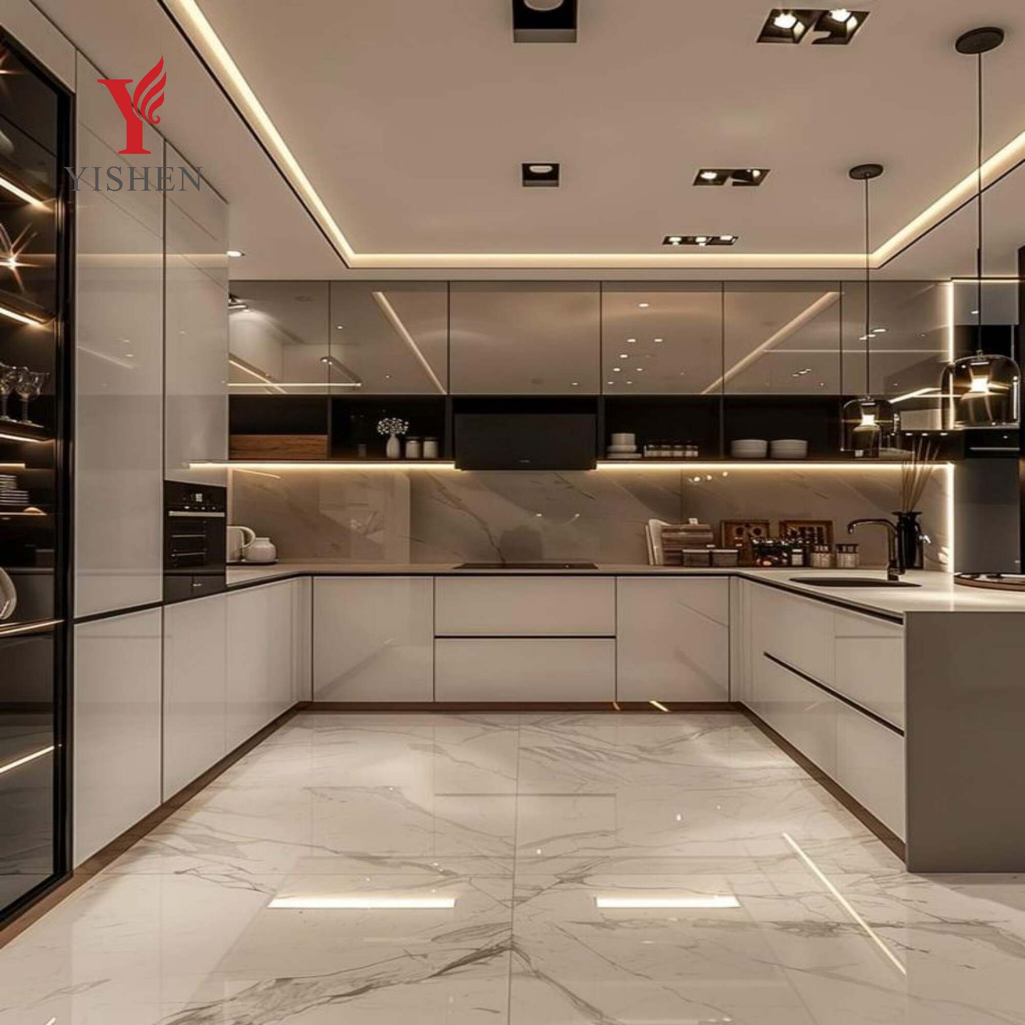 High-end Custom Durable Aluminum Kitchen Cabinet Furniture