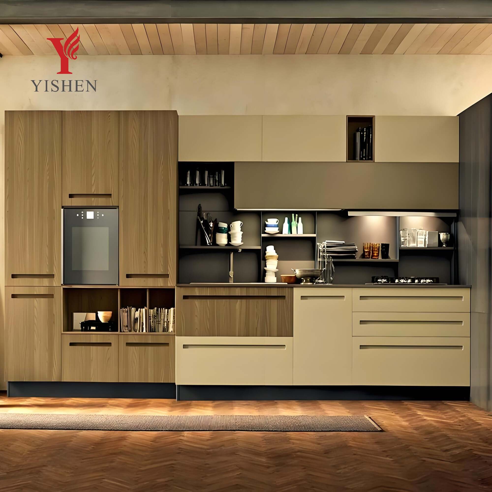 Modern Luxury Durable Aluminum Kitchen Cabinet With Island