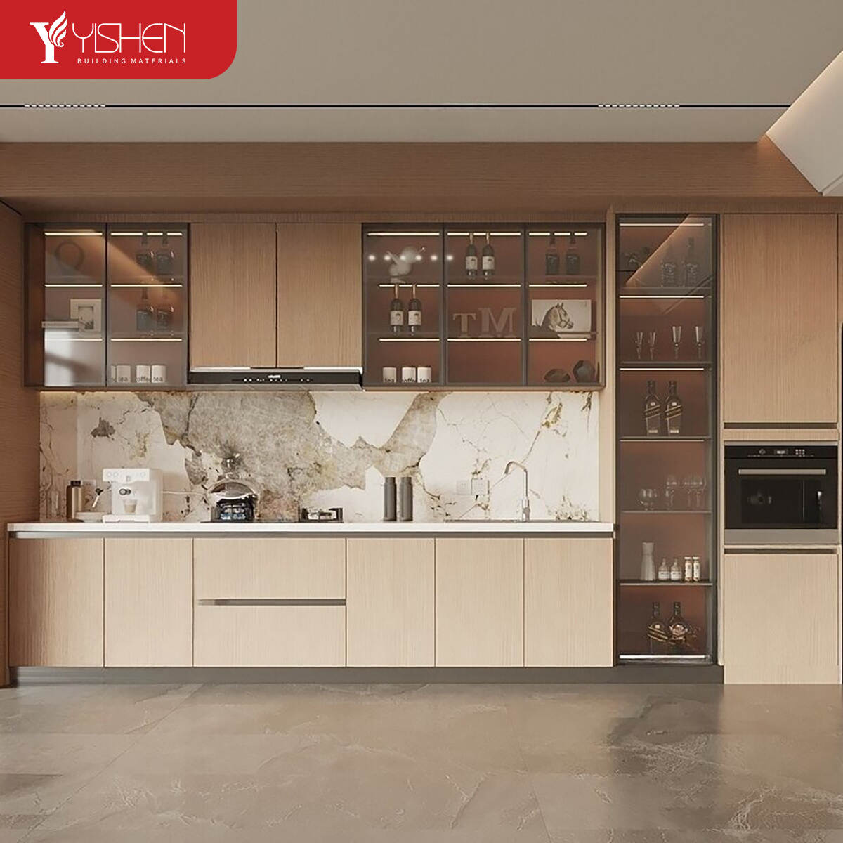 Modular Luxury Soild Wooden Kitchen Cabinets Furniture