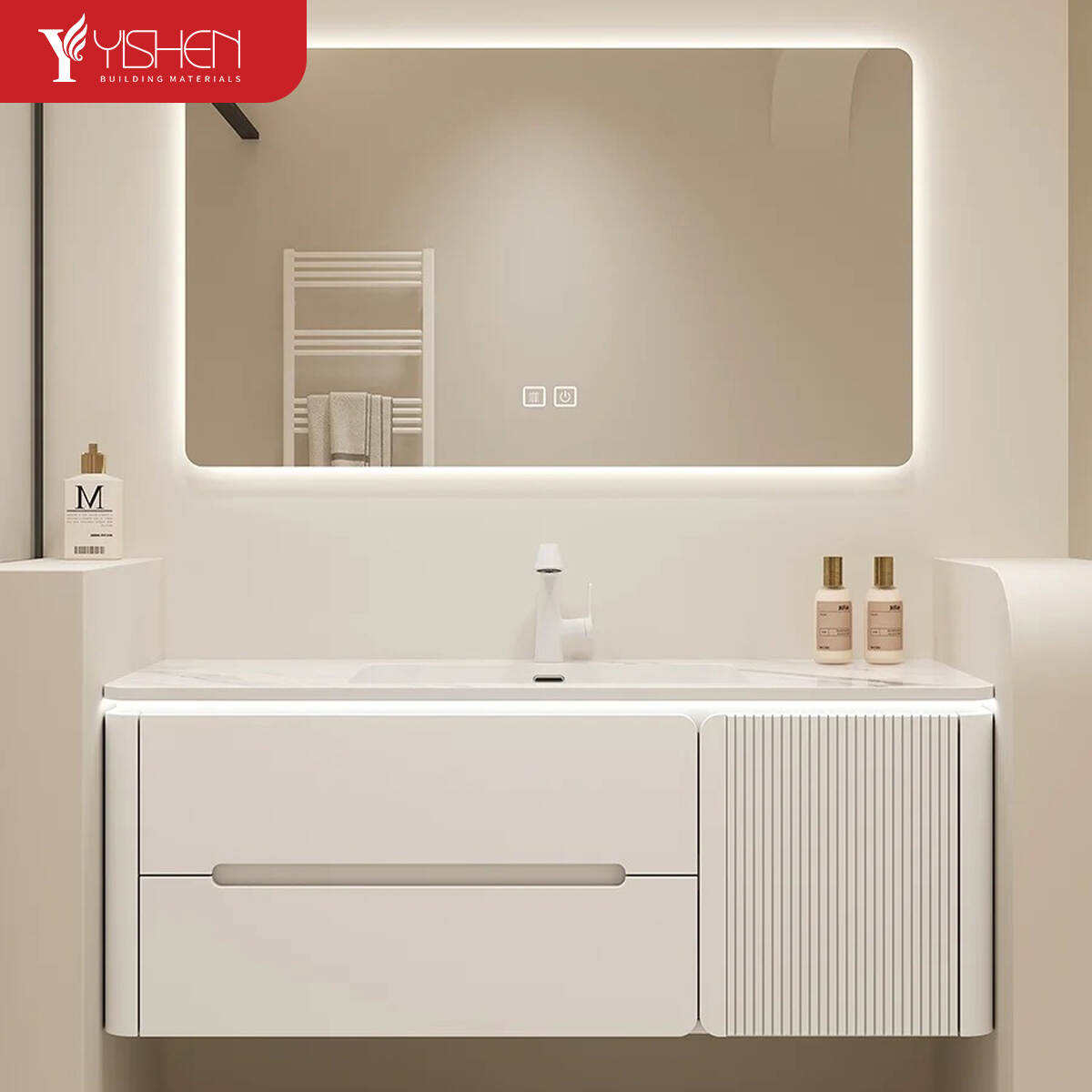 Wall-Mounted Bathroom Cabinet With Integrated Storage
