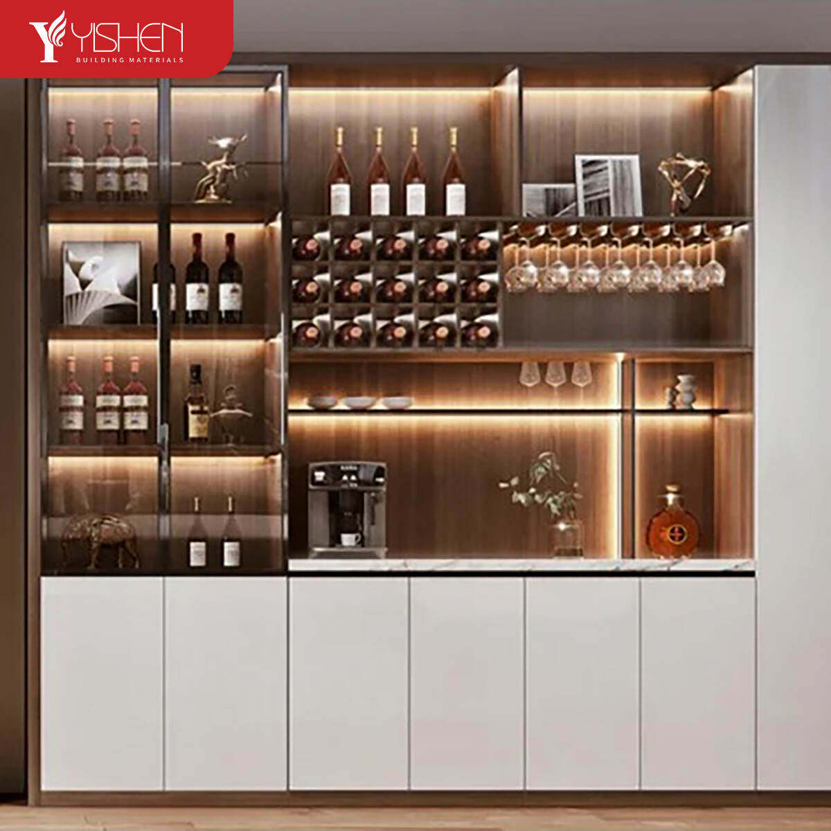 Modern Stylish Display Glass Door Wine Dispaly Cabinet