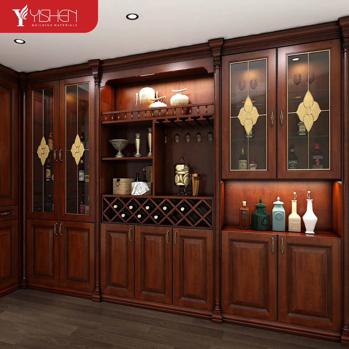 Modern Minimalist Wine Cabinet With Glass Holder