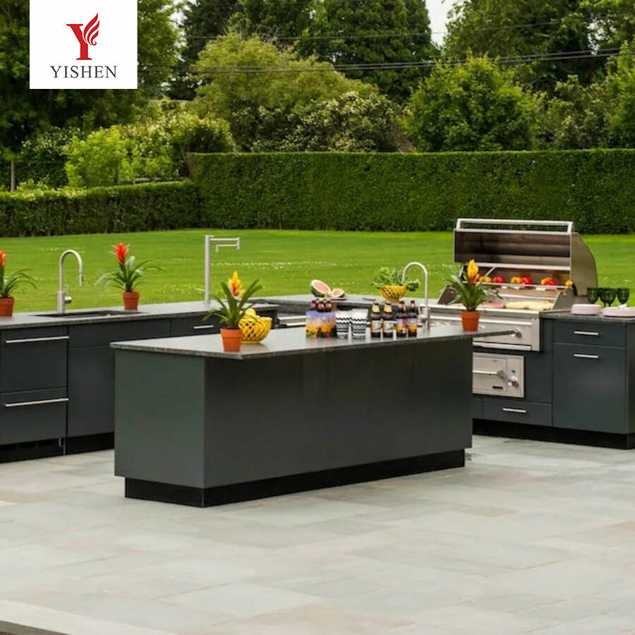 Outdoor Stainless Steel BBQ Grill Kitchen Cabinet With Sink