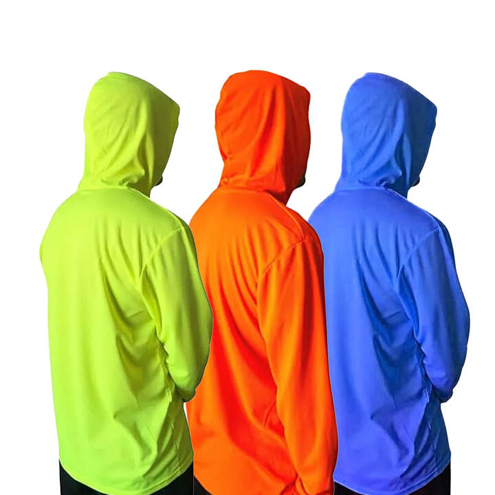 Custom Hoodies Shirts 100% Polyester Coloured Men's Long Sleeve Safety Construction Work Shirts Workwear Hoodies