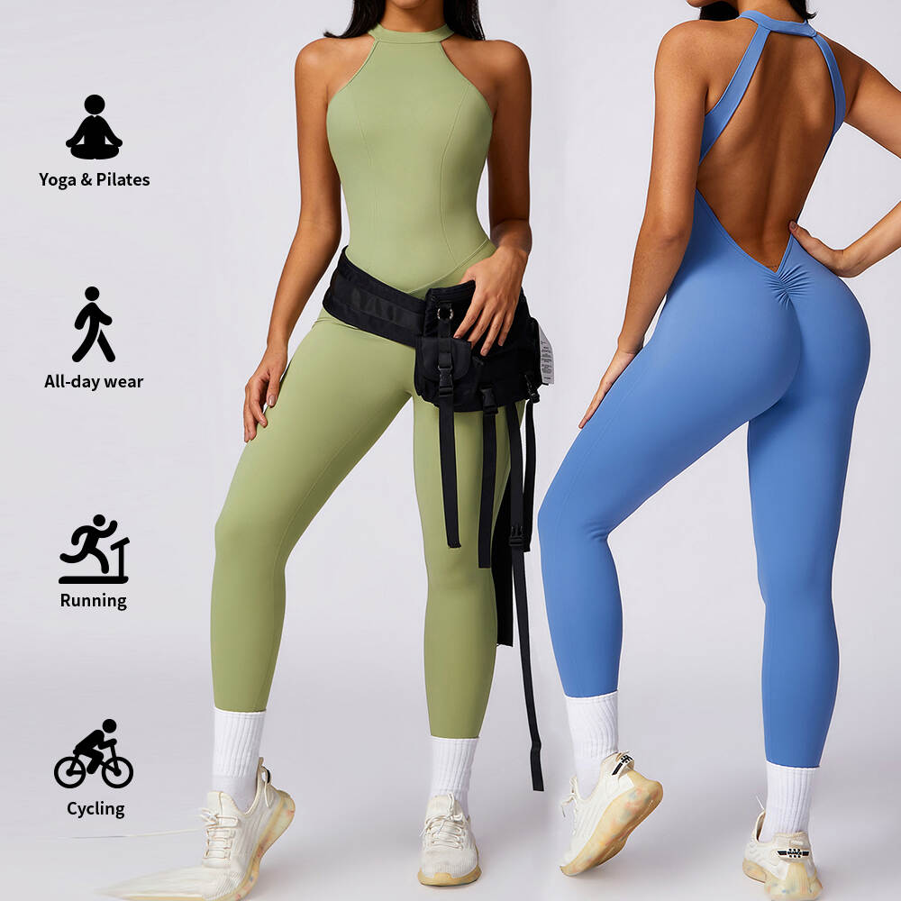 Women's Yoga Bodysuit One Piece Sleeveless Jumpsuits Sportswear