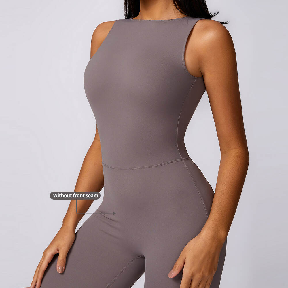 Women's Butt Lifting Backless Bodysuit Yoga Jumpsuit Sleeveless Gym Wer Custom Logo
