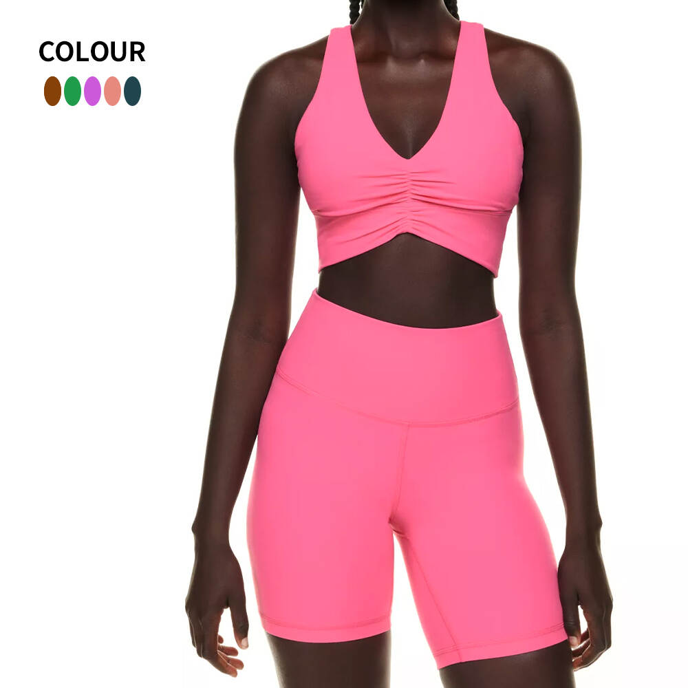 Women Halter Sports Bra and Shorts Activewer Yoga Shorts Sets Custom Logo