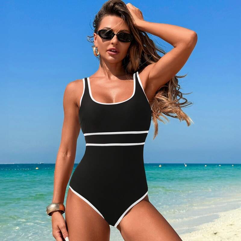 New Arrival Bathing Swimming Suit Sports Swimwear Beachwear Low U Back Custom Fitness One Piece Swimsuit Women