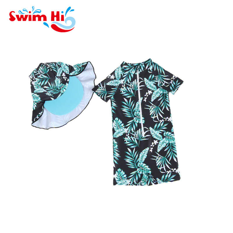 1-7 Years Baby Boy Swimwear One Piece Printed Cartoon Girls Boys Swim Suits Summer Cute Kids Beachwear