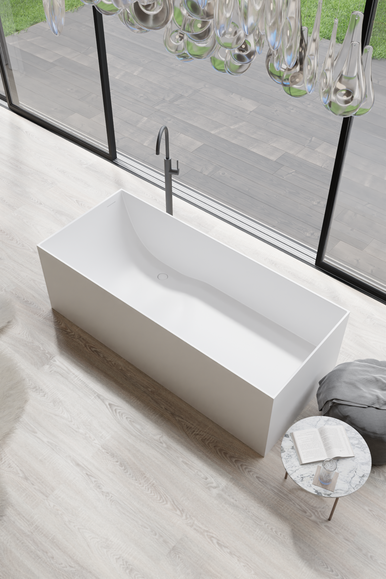 Acrylic Bathtub Artificial Stone Bathtub Transparent Bathtub Hot Tub Swim SPA