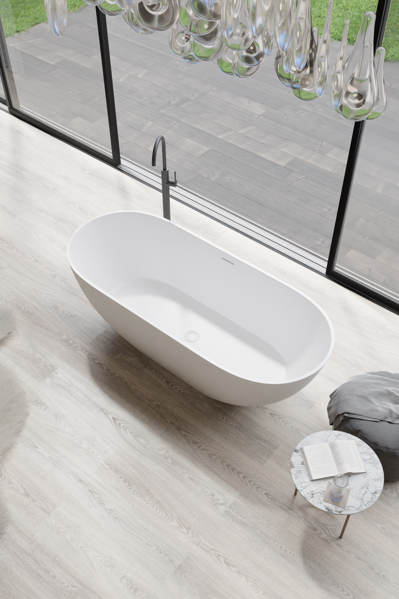 Acrylic Bathtub Artificial Stone Bathtub Transparent Bathtub Hot Tub Swim SPA