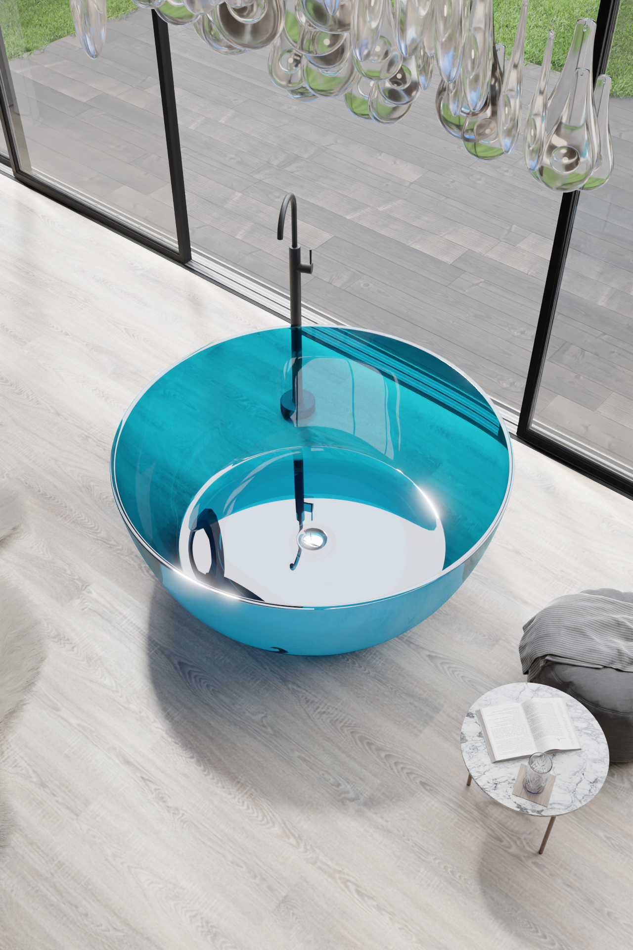Acrylic Bathtub Artificial Stone Bathtub Transparent Bathtub Hot Tub Swim SPA